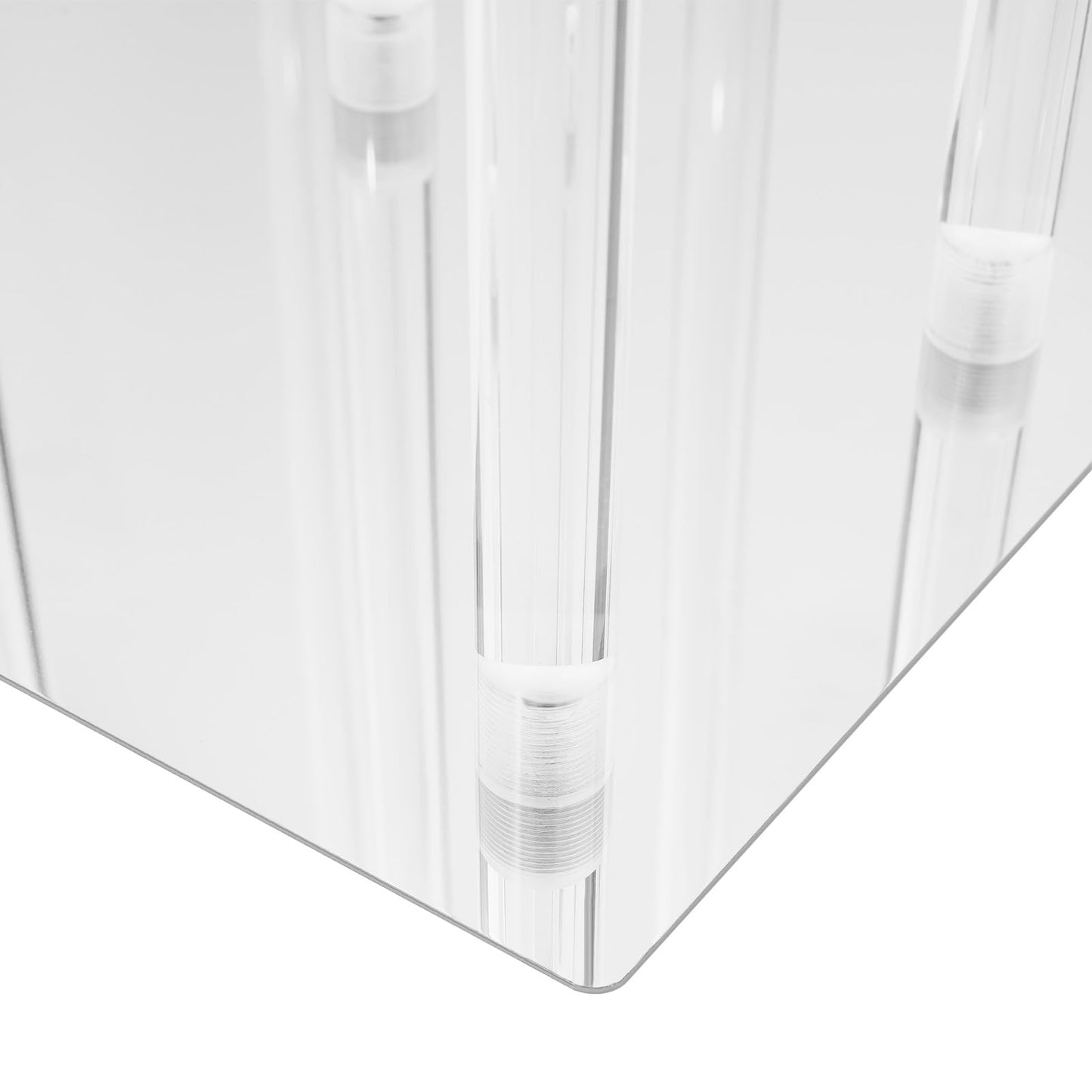 4 Set 9 Arm Acrylic Candelabra Candle Holder 42.52'' Clear Candelabra Centerpieces for Wedding, Candlesticks Holder with Lampshade Metel Mirror Base for Wedding Christmas Dinner Party Decor