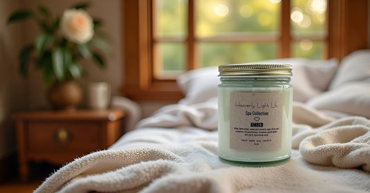 Amber Scented Candle - Luxury Spa Collection | 9 oz Soy Wax | 45+ Hour Burn Time | Non-Toxic Aromatherapy Candle for Home Relaxation