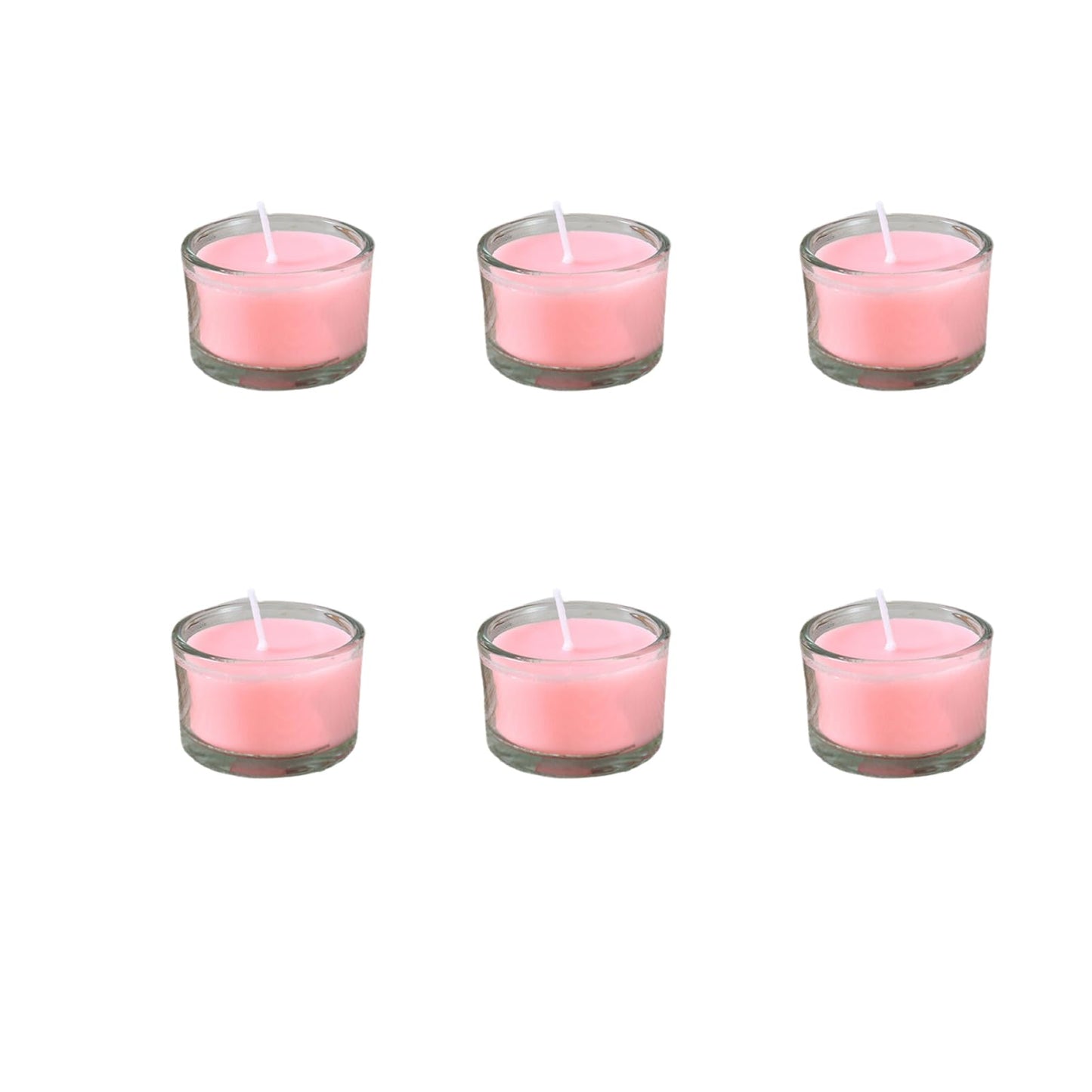 Mini Scented Candle Gift Set, Smokeless Glass Cup Tealight Candles with Assorted Fragrances, Ideal for Home Decor, Romantic Moments, Holidays & Housewarming Gifts (Pink)