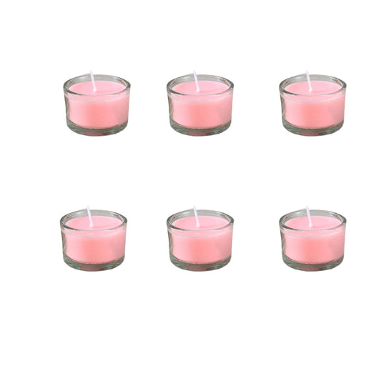 Mini Scented Candle Gift Set, Smokeless Glass Cup Tealight Candles with Assorted Fragrances, Ideal for Home Decor, Romantic Moments, Holidays & Housewarming Gifts (Pink)