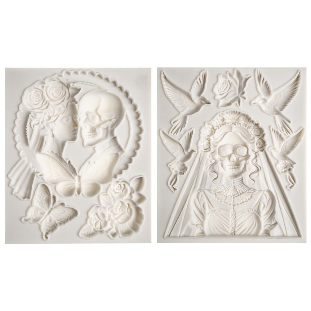 Skeleton Bride and Groom Clay Molds for Crafts