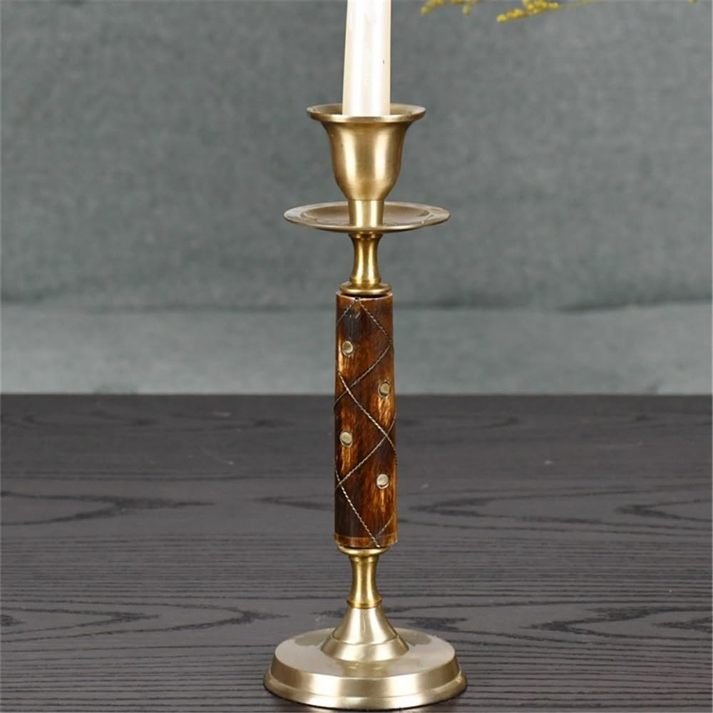 Candle Holder High Quality Brass Retro Handmade Candle Holder Decoration for Home Restaurant Shooting Sports Ornaments Decorative Candle Holder