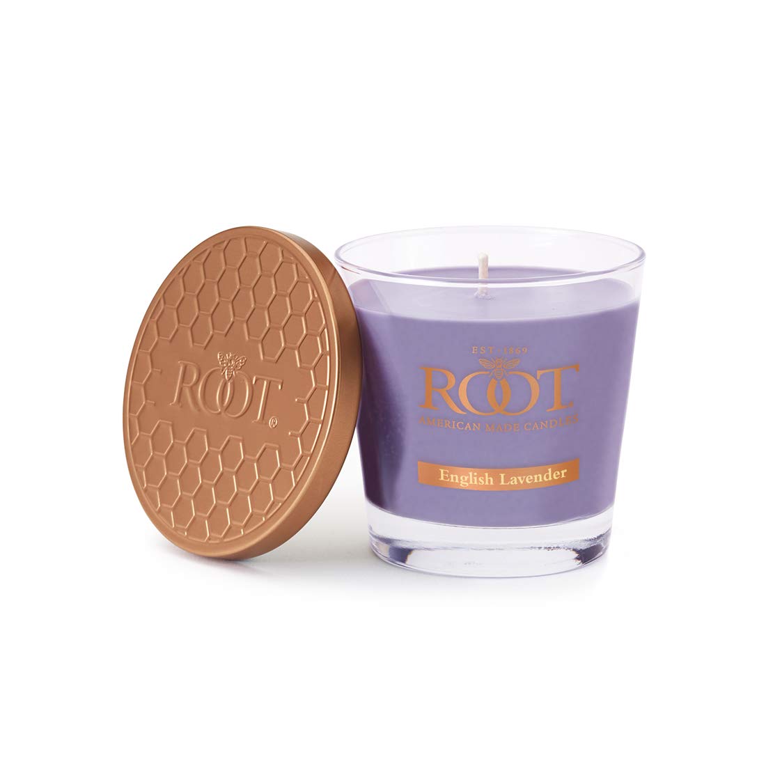 Root Candles Scented Candles Honeycomb Veriglass Premium Handcrafted Beeswax Blend Candle, Small, English Lavender