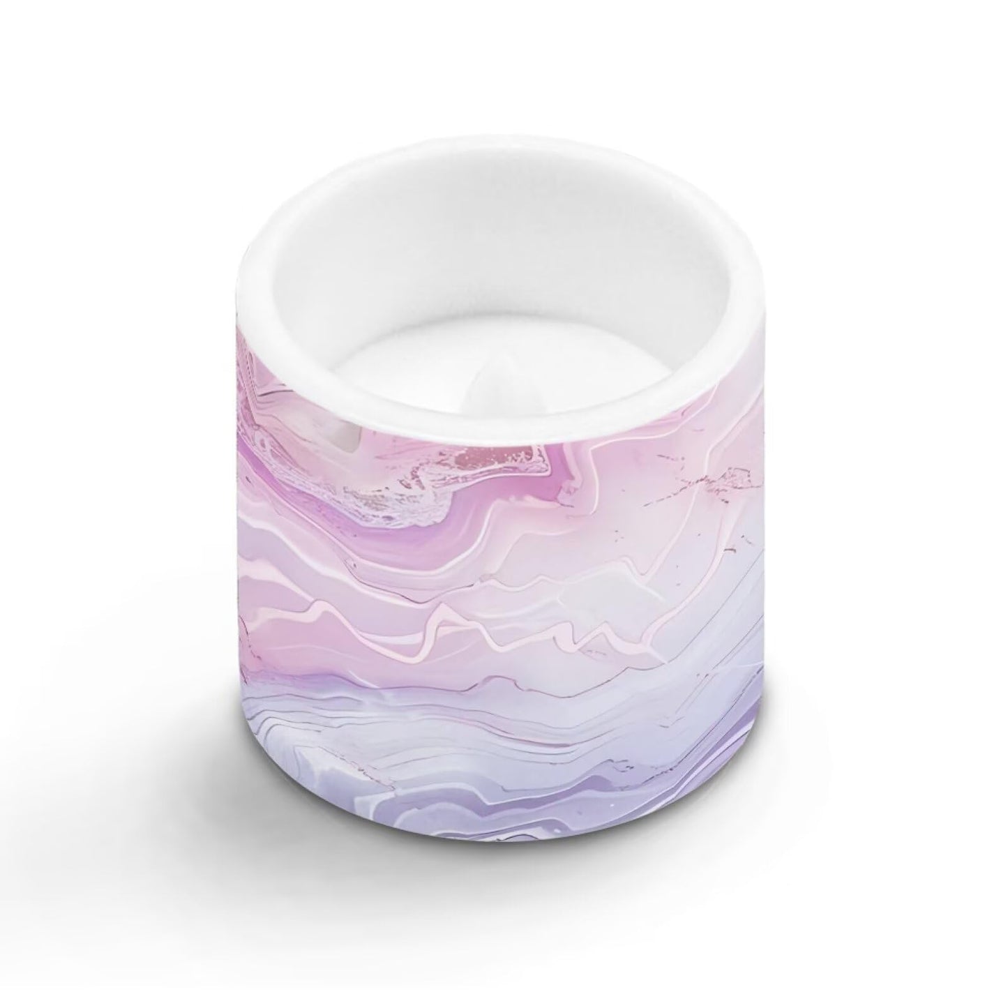 Cozeyat Lilac Marble LED Candles Set of 4 Battery Powered Flameless with Remote Timer Dancing Flame Waterproof for Home Table Garden Decoration