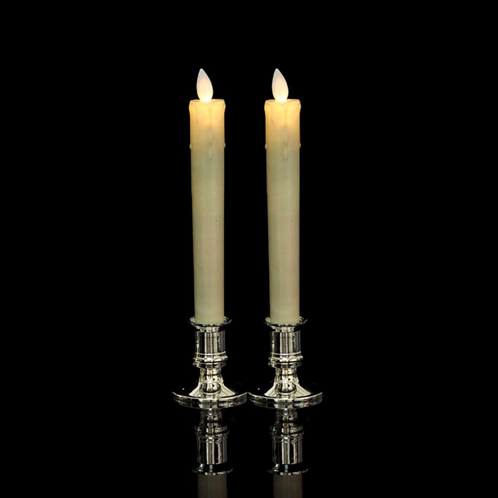ZUXOCY 2pcs Base Holder Pillar Candlestick Stand for Electronic Candles Holder Set