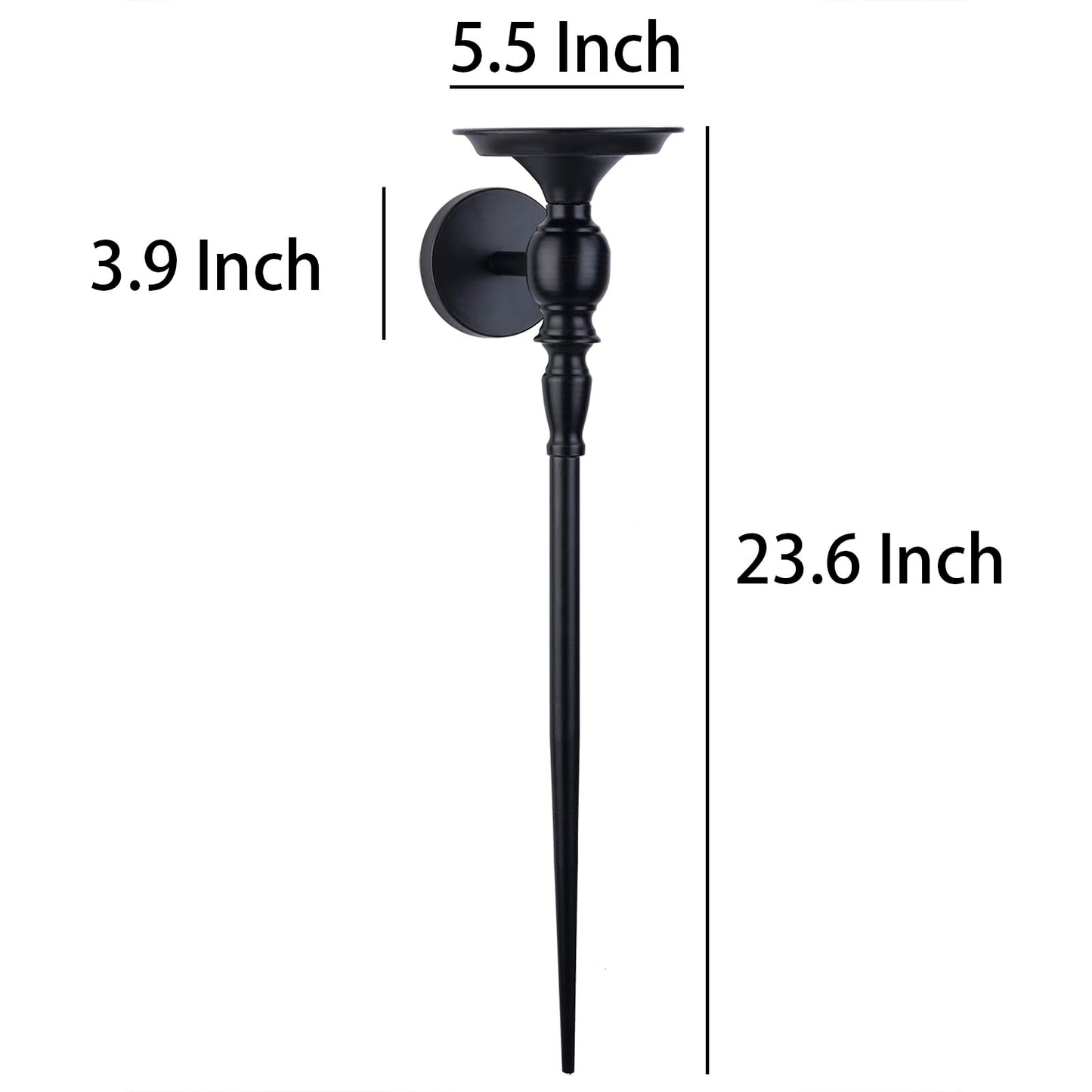 Wall Sconce Candle Holder Set of 2, Large Black Scepter Design Metal Wall Candle Holder, Home Wall Decoration for Living Room, Bathroom, Dining Room