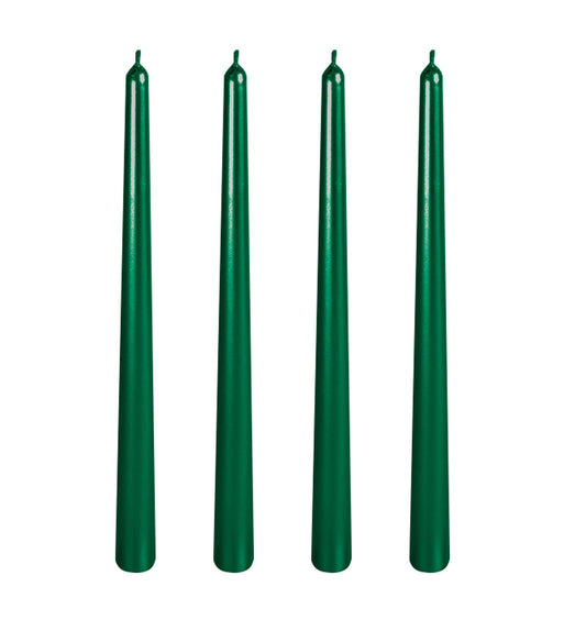 10 Inch Tall Spiral Taper Candles, 8 hrs, Tasteless and Smokeless, Long Candlesticks for Home Dinner, Party, Wedding, Halloween, Christmas (4, Green, 25cm)