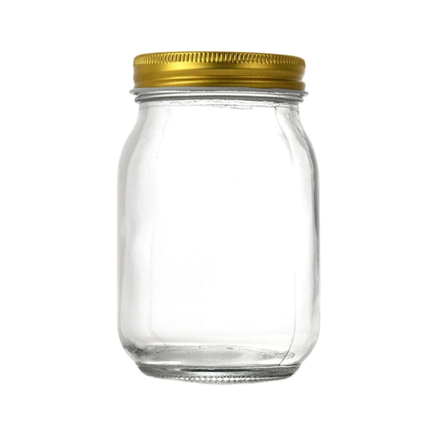 Regular Mouth Mason Jars, 8.3cm Pint Clear Glass Canning Jars with Airtight Metal Lids, Multipurpose Empty Glass Containers for Candle Making, Iced Coffee, Preserves, Salsa Jam Storage (Clear*2Pcs)