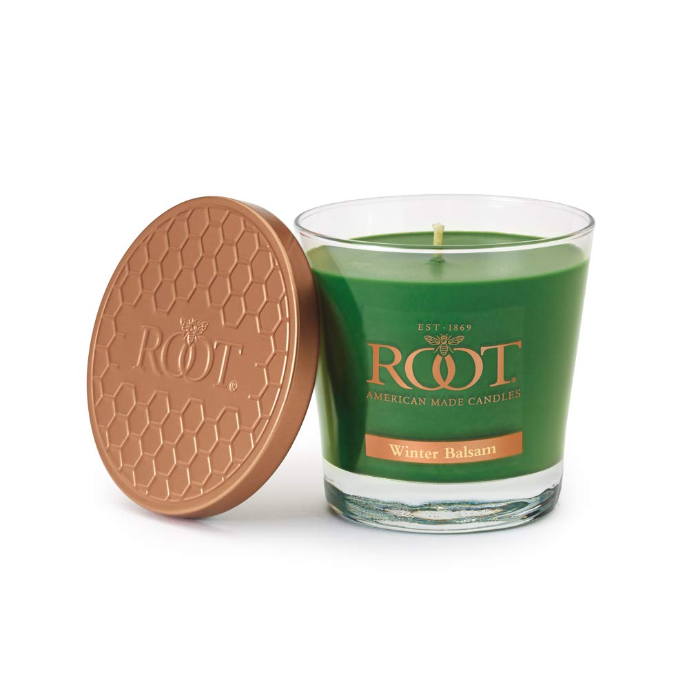 Root Candles Holiday Scented Candles Honeycomb Veriglass Premium Handcrafted Beeswax Blend Candle, Small, Winter Balsam