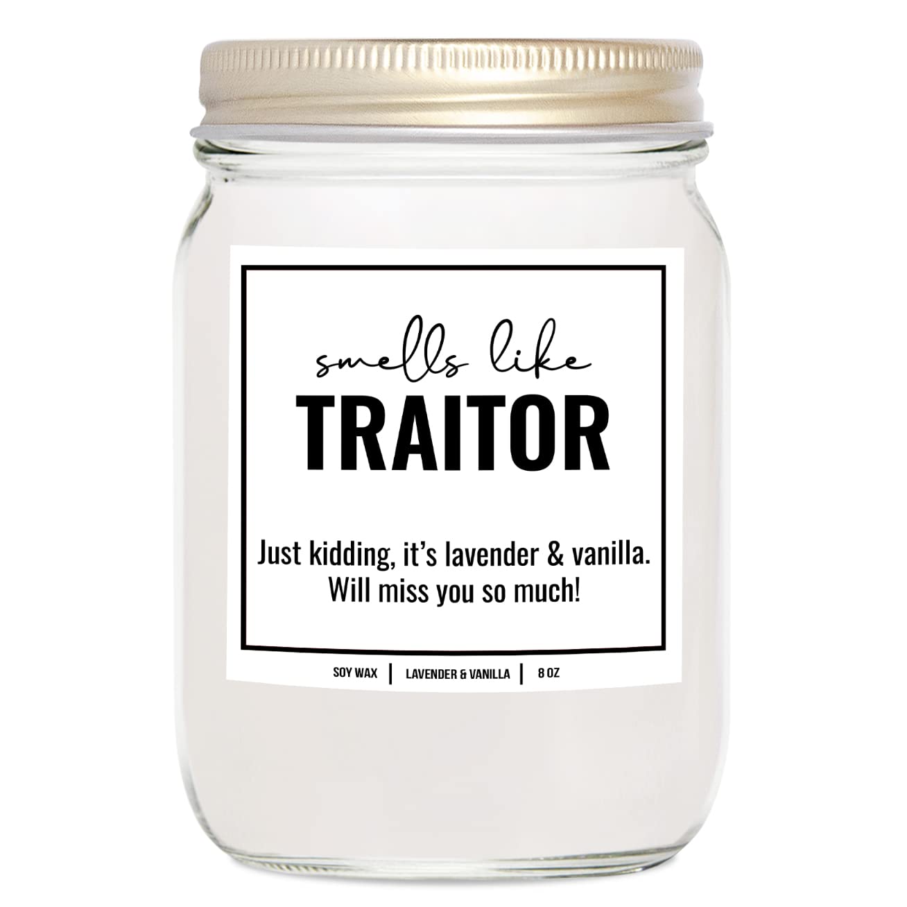 You Nique Designs New Job Candle for Women, 9 Ounces, Going Away Gifts for Coworker, Coworker Leaving Candle for Women, Farewell, Goodbye, All Natural Soy Aromatherapy Candles (Lavender & Vanilla)