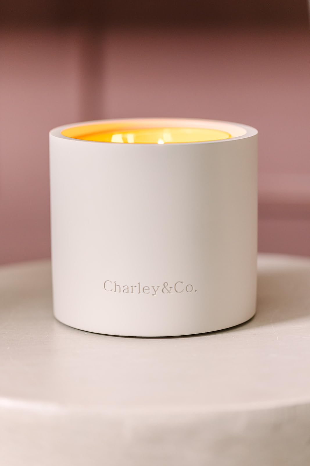 Charley&Co. Neutral Minimalistic Cement Candle Holders - Designed to fit a Standard 14.5oz 3-Wick Candle or Smaller (1, Light Grey)