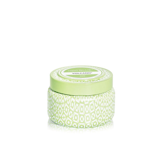 Capri Blue Volcano Scented Candles - Printed Travel Tin - Blended Soy Candles for Home Scented with Tropical Fruits & Sugared Citrus - Spring Home Decor (Iced Matcha Green Color, 8.5 oz)