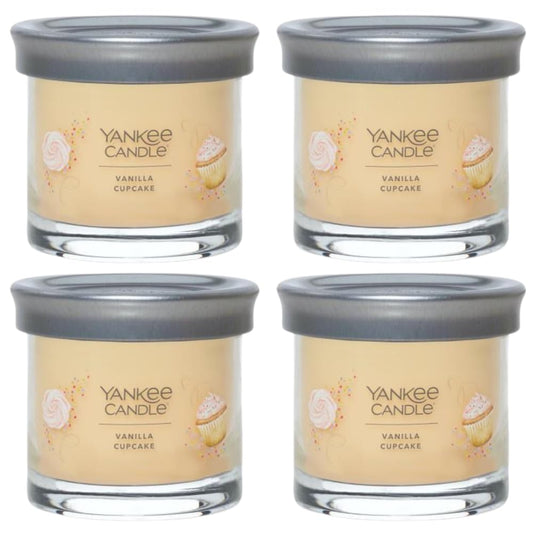 Yankee Candle Small Tumbler Scented Single Wick Jar Candle, Vanilla Cupcake, Over 20 Hours of Burn Time, 4.3 Ounce (Pack of 4)