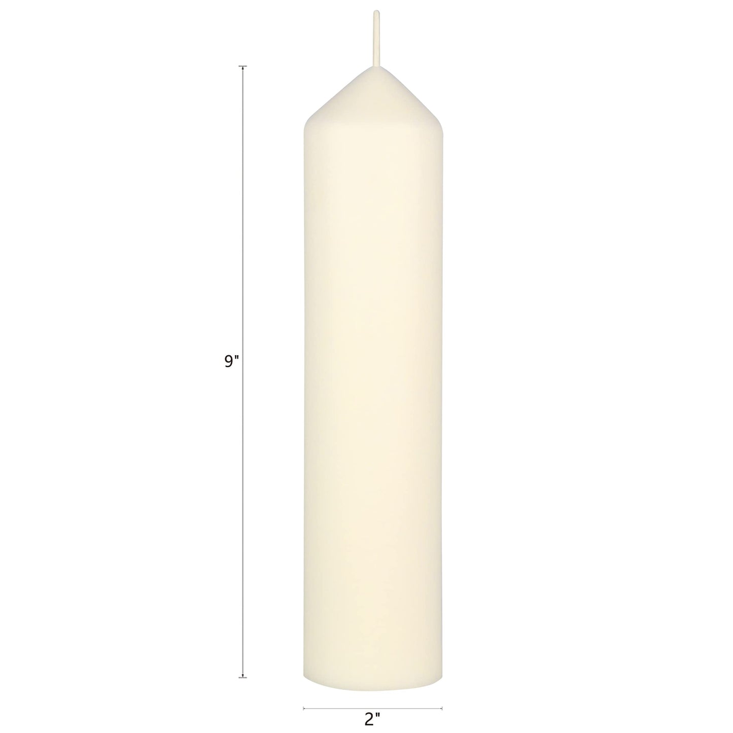 Mega Candles 3 pcs Unscented Round Dome Top Ivory Pillar Candles, Low Cost Single Use Event Wax Candle 2 Inch x 9 Inch, Ideal for Weddings, Parties, Events, Occasions, Florists, Prayers, Vigils