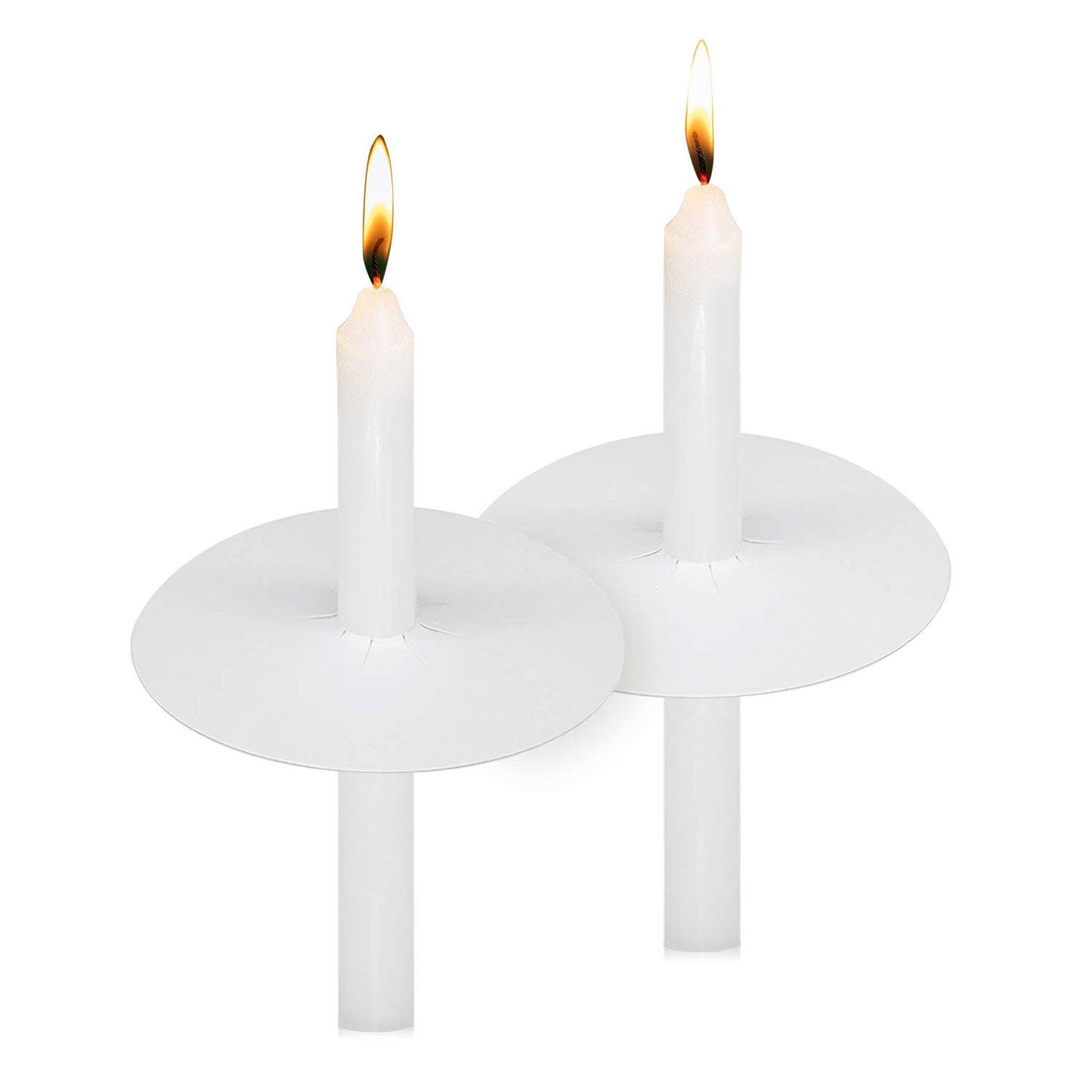 20 Pack Church Candles with Drip Protectors for Devotional Candlelight Vigil Service, Box of 20 Candles, Unscented White 5" H X 1/2" D