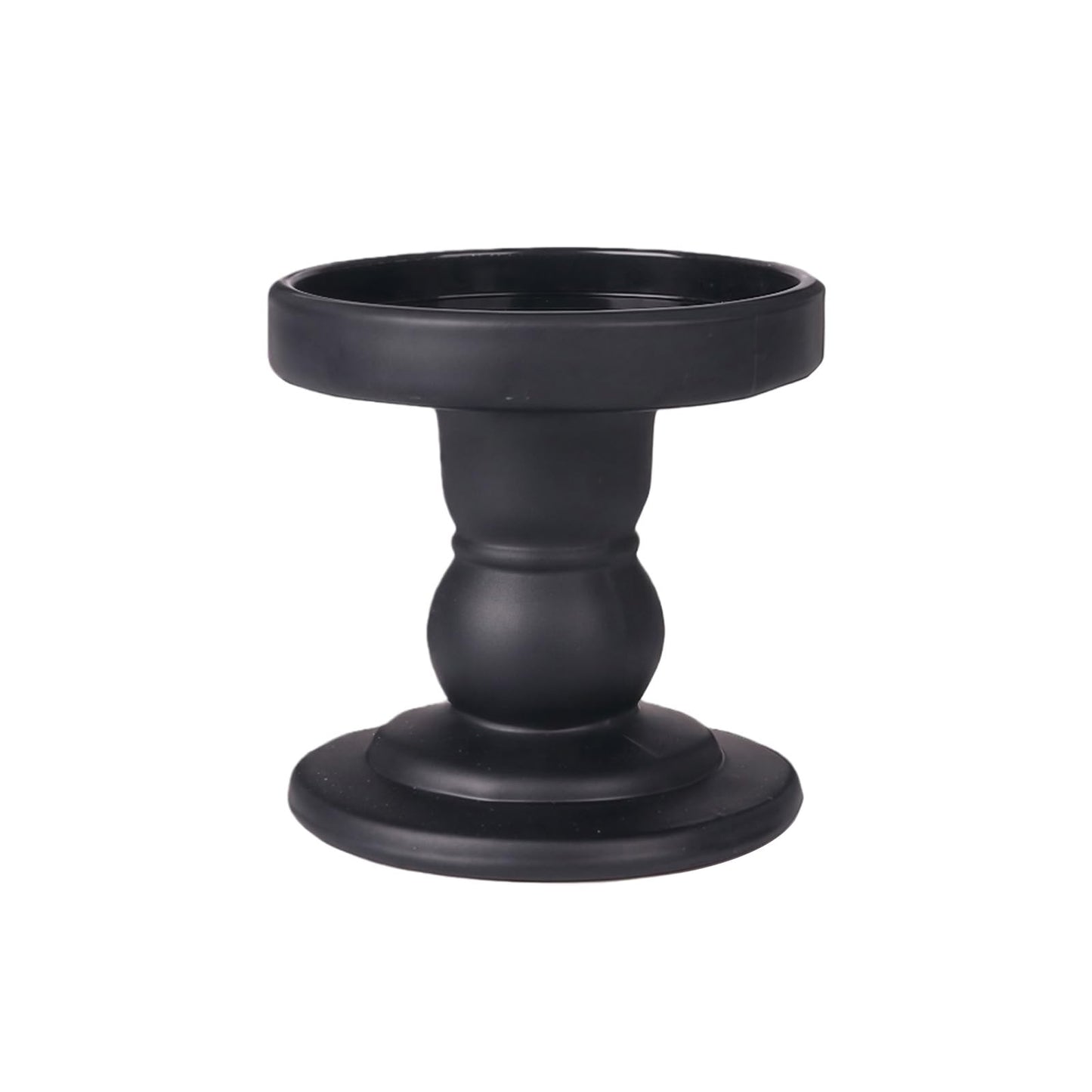 Glass Candle Holders Black Pillar Taper Candlestick Tealight Candle Holder Stand for Home Dinner Table Wedding Centerpieces Home Decoration(Without Candles)