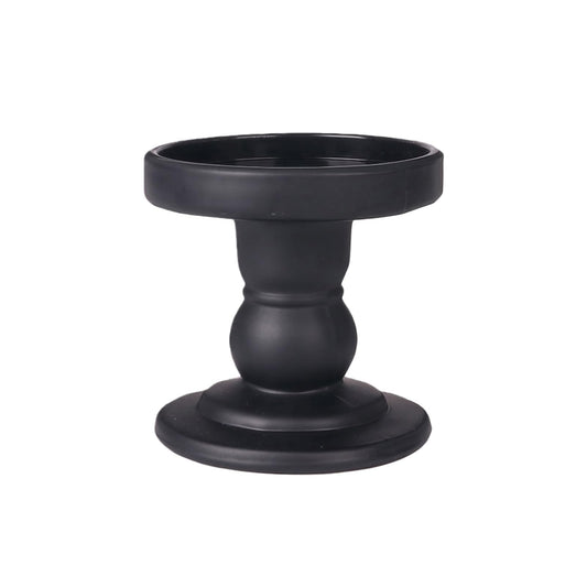 Glass Candle Holders Black Pillar Taper Candlestick Tealight Candle Holder Stand for Home Dinner Table Wedding Centerpieces Home Decoration(Without Candles)