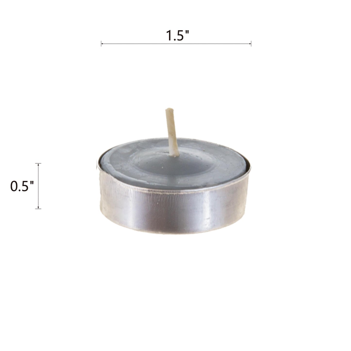 Mega Candles 100 pcs Unscented Gray Tea Lights Candles, Pressed Wax Candle 3.5 Hour Burn Time, Home Décor, Wedding Receptions, Occasions, Festivities, Events, Meditations, Spa, Prayers, Vigil