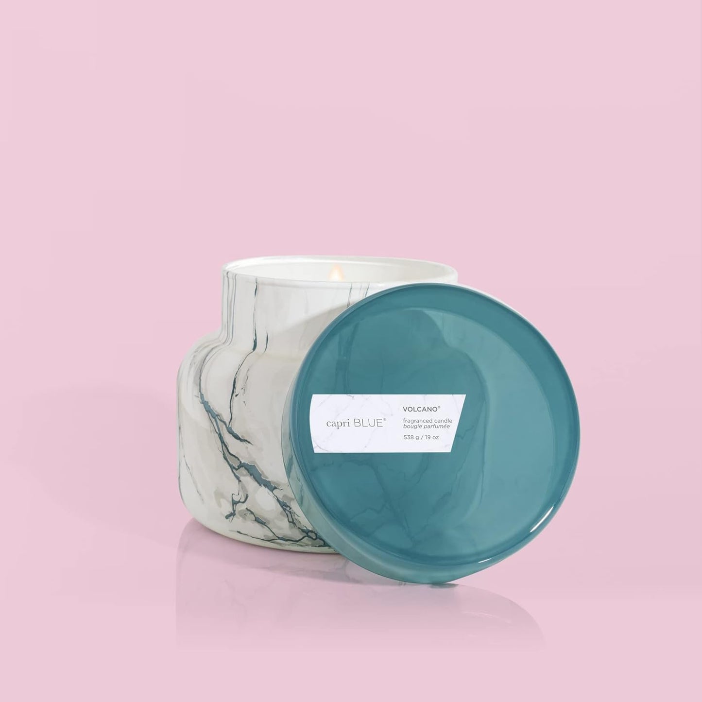 Capri Blue - Modern Marble Jar Candles - Luxury Candle for Home Scented - Soy Candle Blend - Long Lasting Candles - Volcano Scented (19 oz)