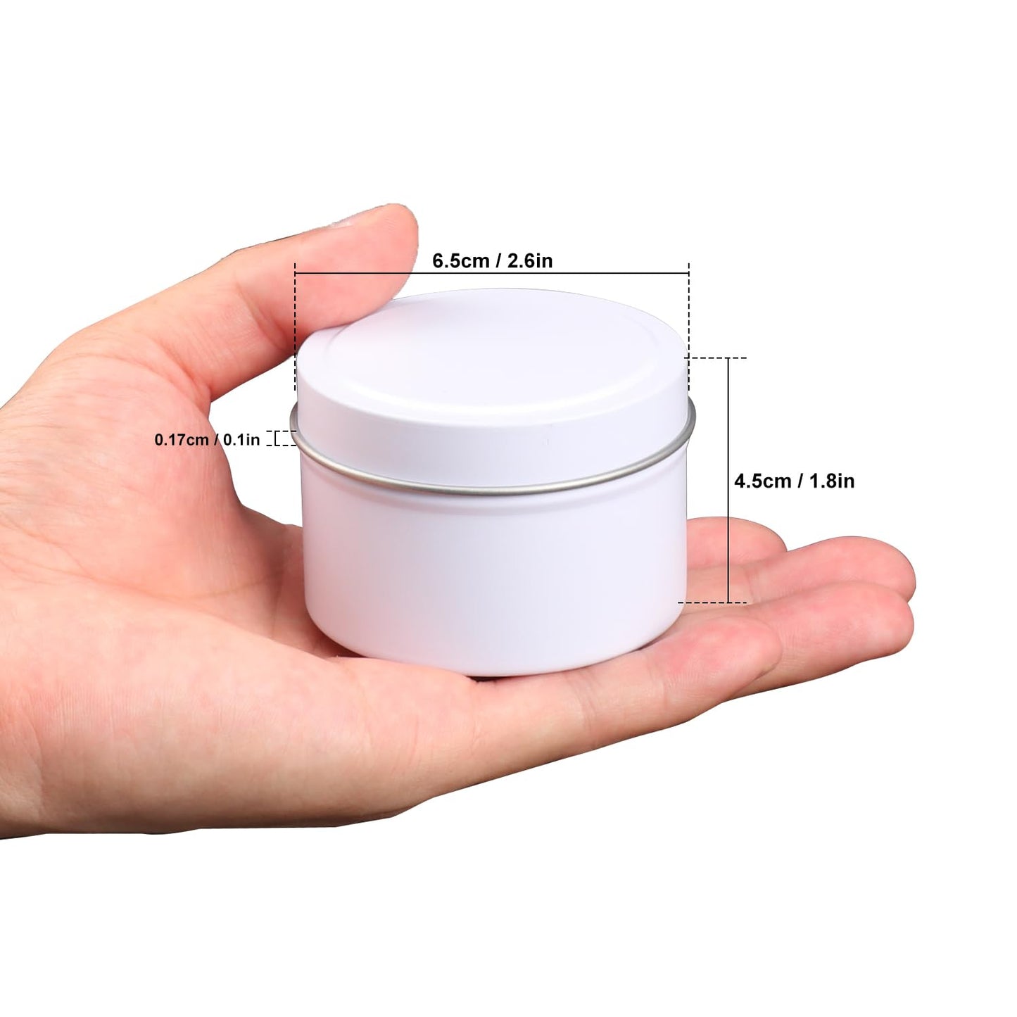 IHDYPPEW 48 Piece 4 oz White Candle Tins with Lids, Candle Tin Cans, Empty Candle Jars for Making Candles, Party Favors, Spices, Jewelry, Cosmetics