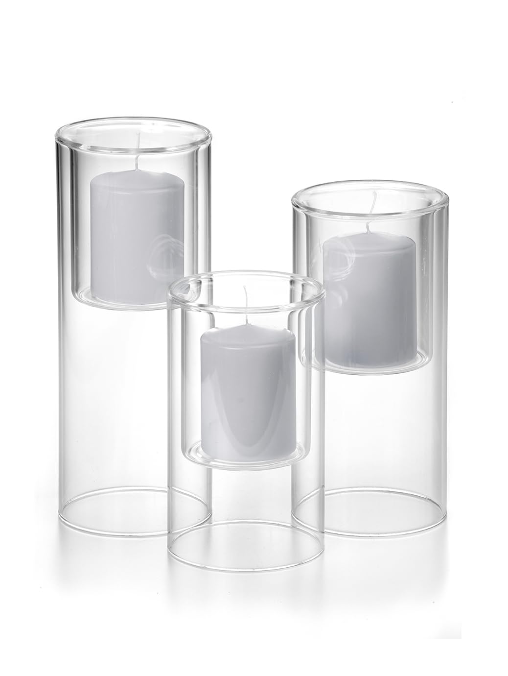 Yummi Set of 3 Pillar Candles & Ethereal Cylinders - Hint of Mauve