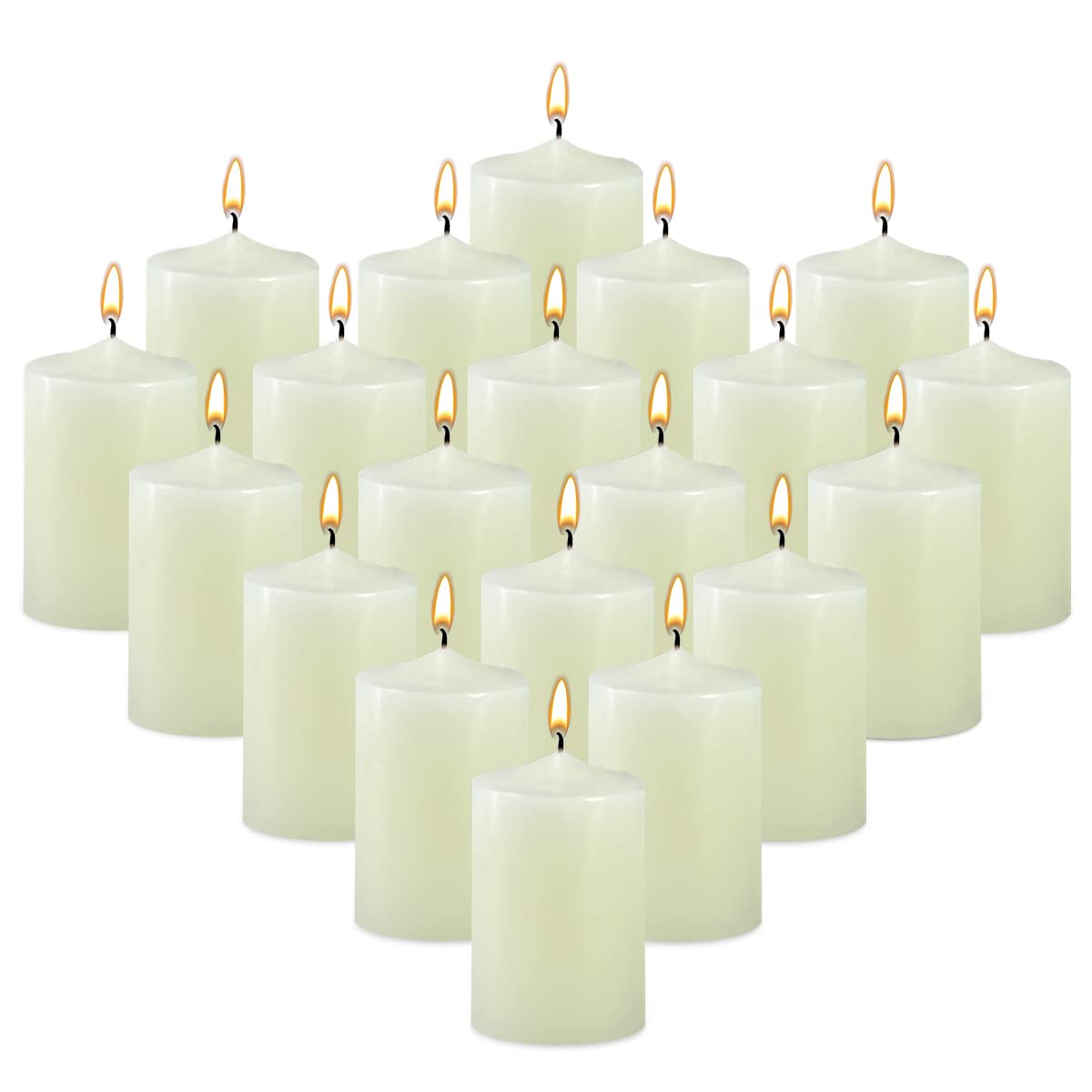 HOSVOT Ivory Votive Candles, 2.25 Inch Candle Votives, Unscented Small Cup Candles, Votive Candle Bulk for Wedding Church Party Spa Restaurants and Emergency (20 Pack, 2.25 Inch, Ivory)