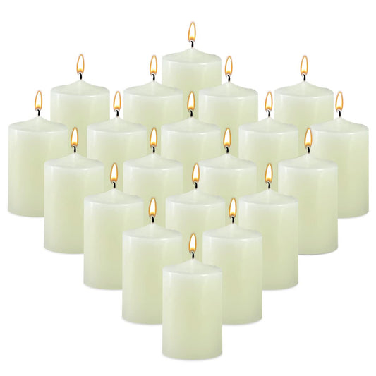 HOSVOT Ivory Votive Candles, 2.25 Inch Candle Votives, Unscented Small Cup Candles, Votive Candle Bulk for Wedding Church Party Spa Restaurants and Emergency (20 Pack, 2.25 Inch, Ivory)