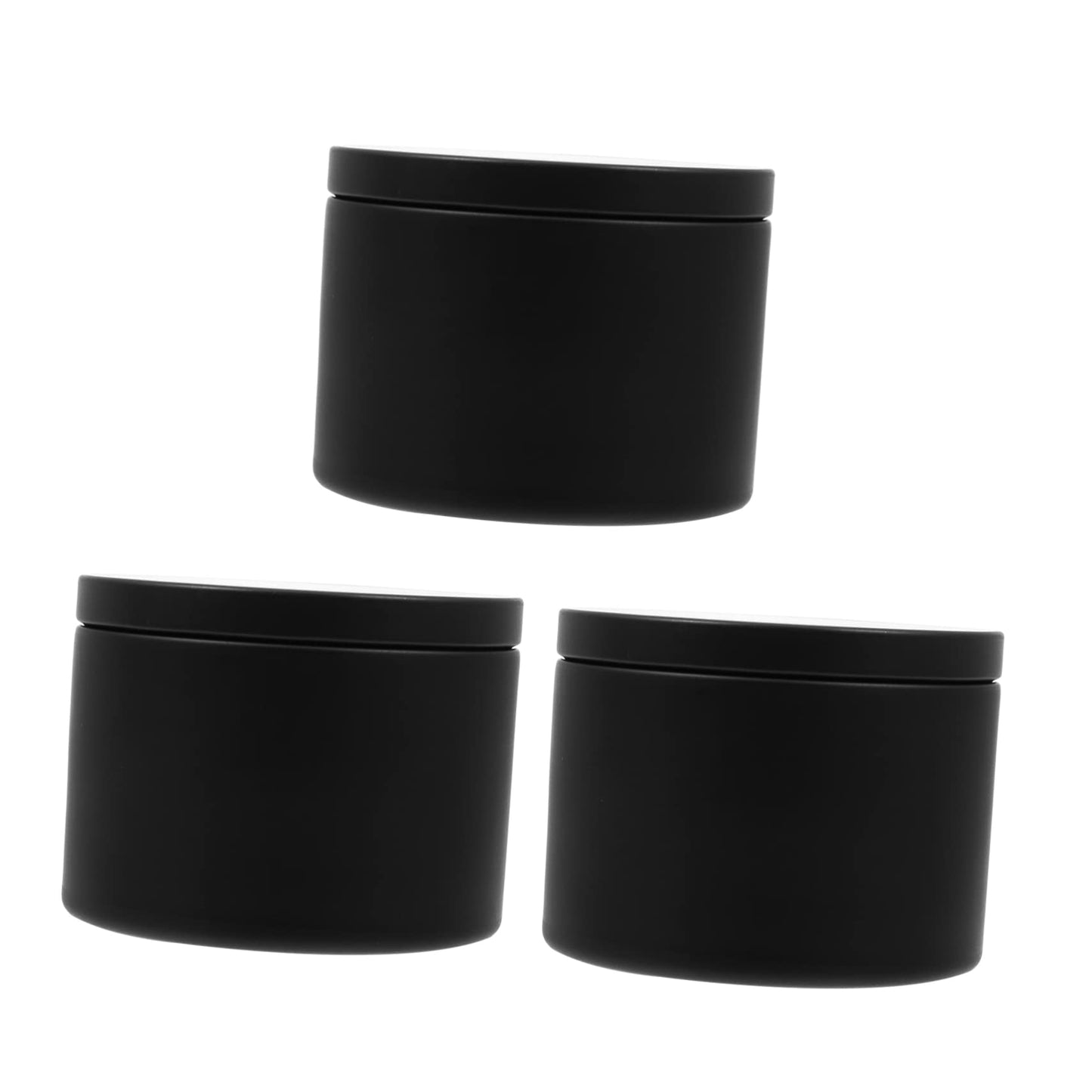 KONTONTY 3pcs Iron Candle Jars Empty Candle Containers Simple Round Design for Home Decoration and Parties for Weddings and Events