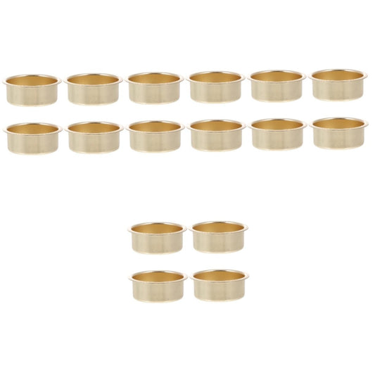 Artibetter 16 Pcs Metal Candle Cup Aluminum Tin Jars Christmas Party Centerpiece Light Candle Tin Tins Halloween Party Supplies Decoration Holders Travel Iron Household