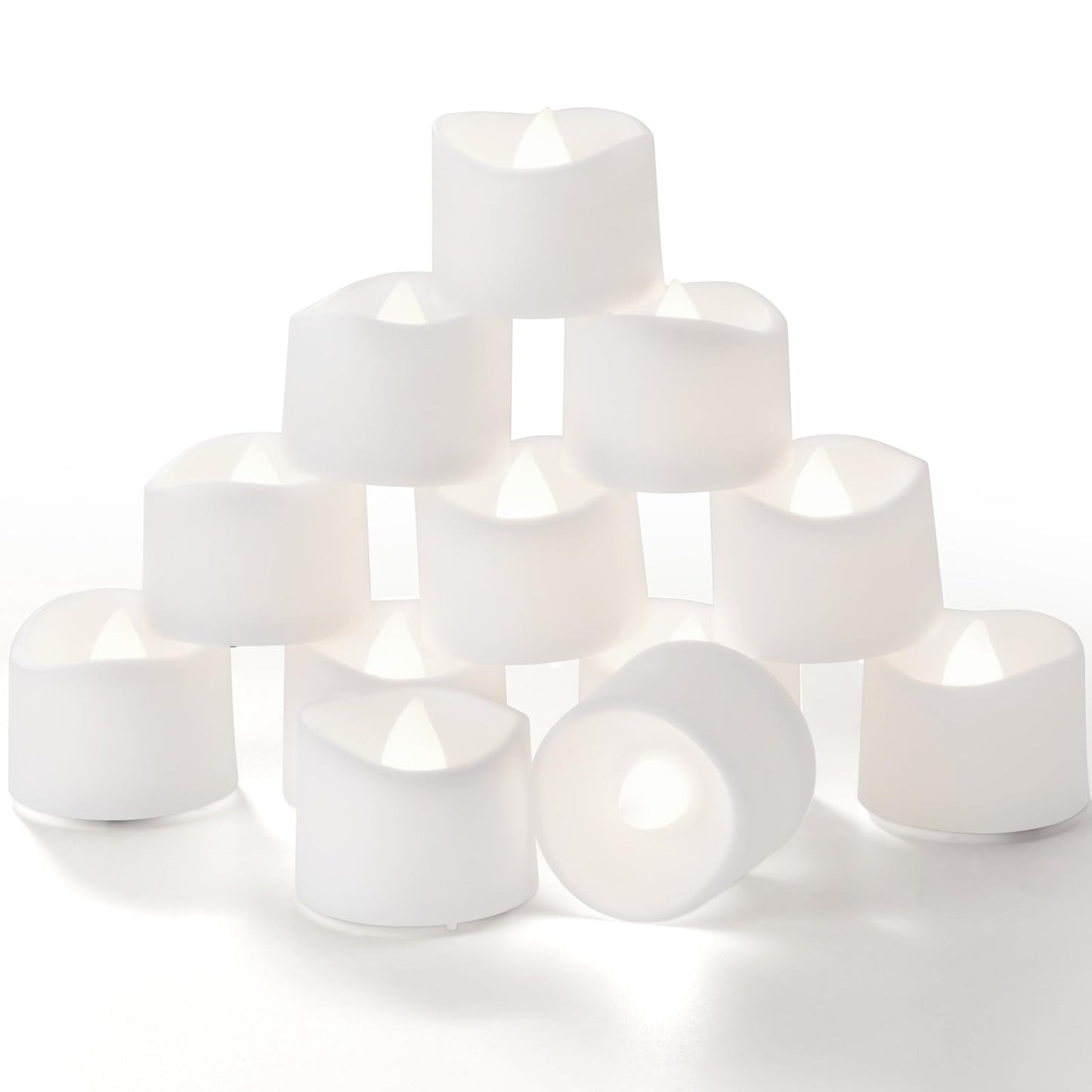 Homemory Timer Tea Lights Candles Battery Operated, 6H Timer Built-in, Auto On Daily, Flameless LED Tealight Votives for Table Centerpieces, Lantern, Holiday Decor, Cool White, No Remote, 12-Pack