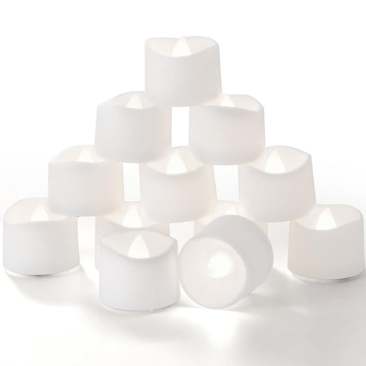Homemory Timer Tea Lights Candles Battery Operated, 6H Timer Built-in, Auto On Daily, Flameless LED Tealight Votives for Table Centerpieces, Lantern, Holiday Decor, Cool White, No Remote, 12-Pack