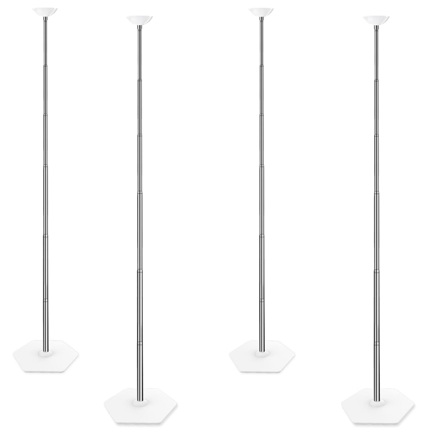 TEKXYZ Telescoping Balloon Stand Set of 4, 1.5ft to 7ft Free Adjustable Metal Balloon Column Stand for Party Decorations