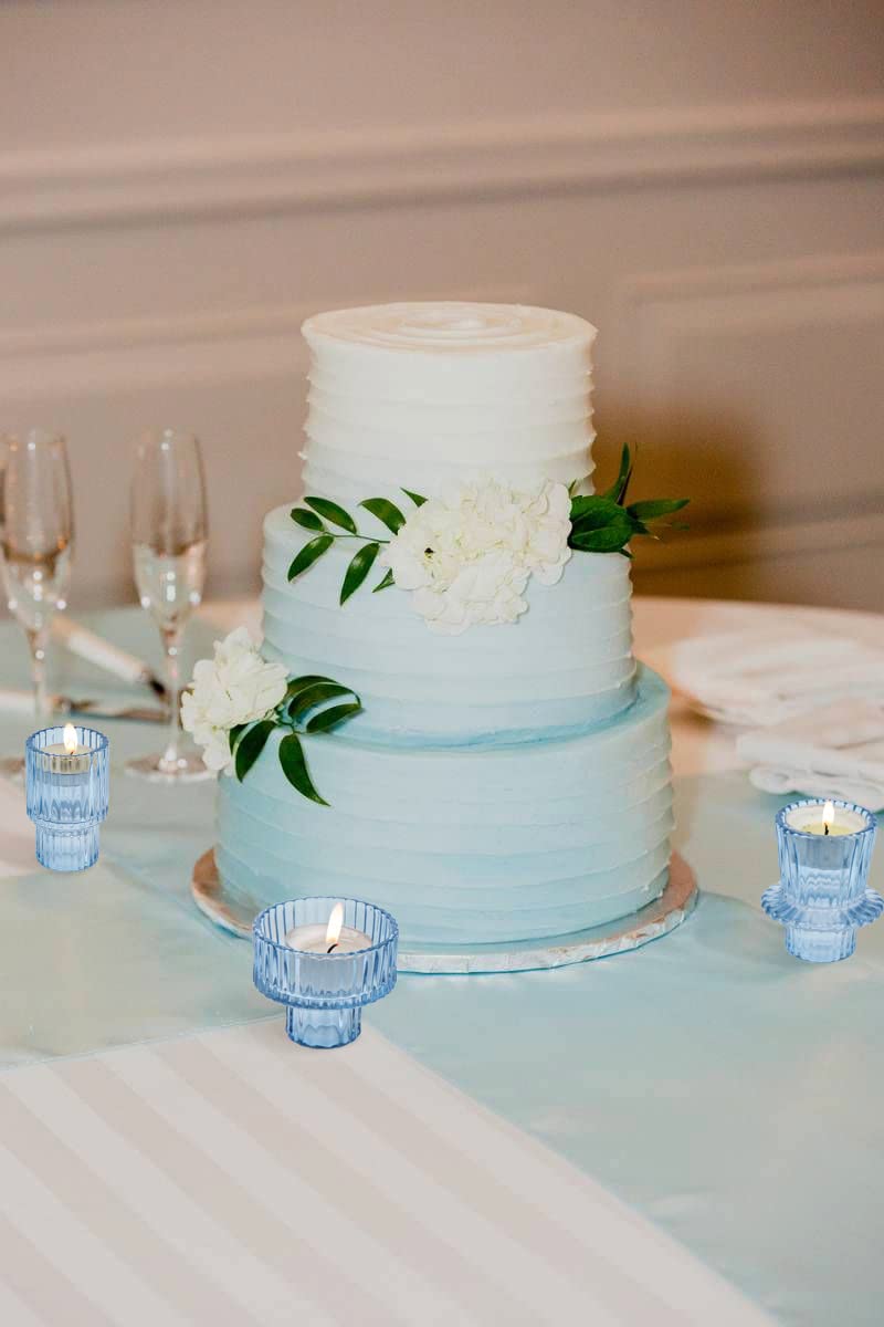 Vixdonos Glass Candlestick Holders Tealight Candle Holders for Table Centerpieces, Wedding Decor and Dinner Party (3 Pcs, Light Blue)