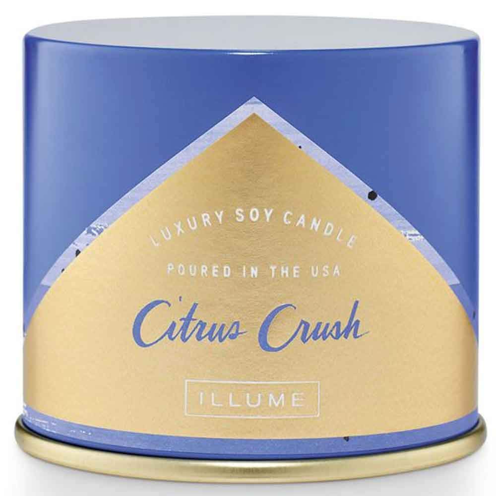 Illume Citrus Crush Soy Candle, Vanity Tin, Blue, 11.8 oz.