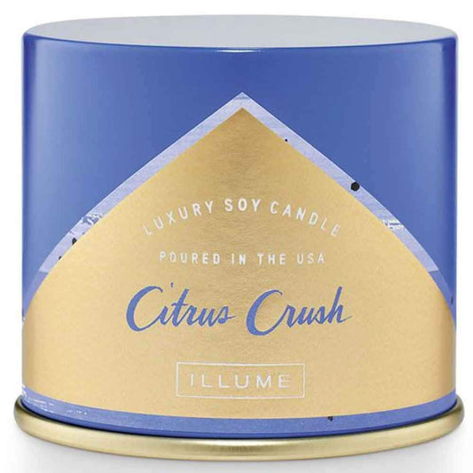Illume Citrus Crush Soy Candle, Vanity Tin, Blue, 11.8 oz.