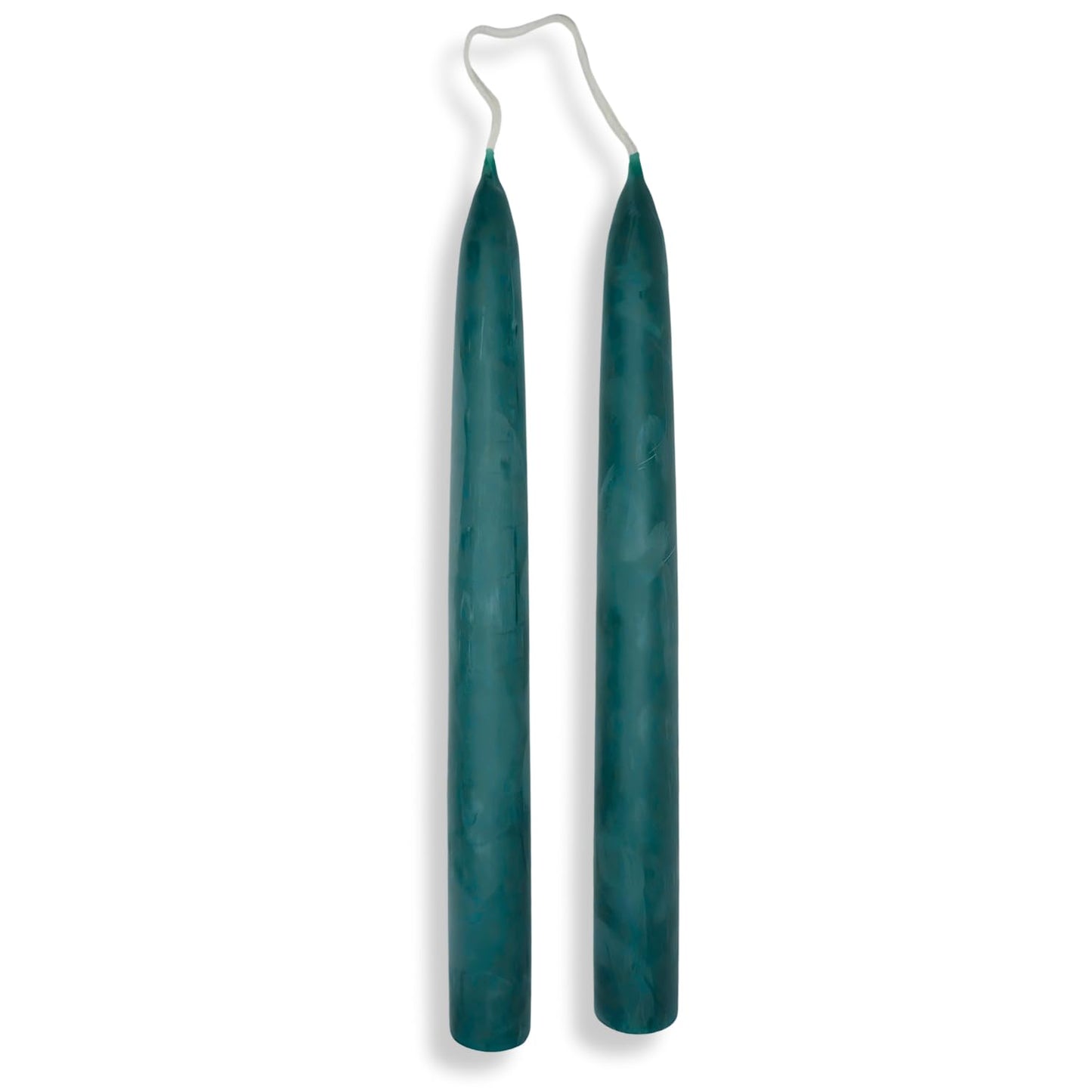 Candlestock Beeswax Taper Candles – Standard 7/8" Diameter, Pure 100% Natural USA Beeswax, Cotton Wick, Dripless, Long-Burning, Handmade in Woodstock, NY- 8 Inches - 1 Pair (2 Candles) - Teal