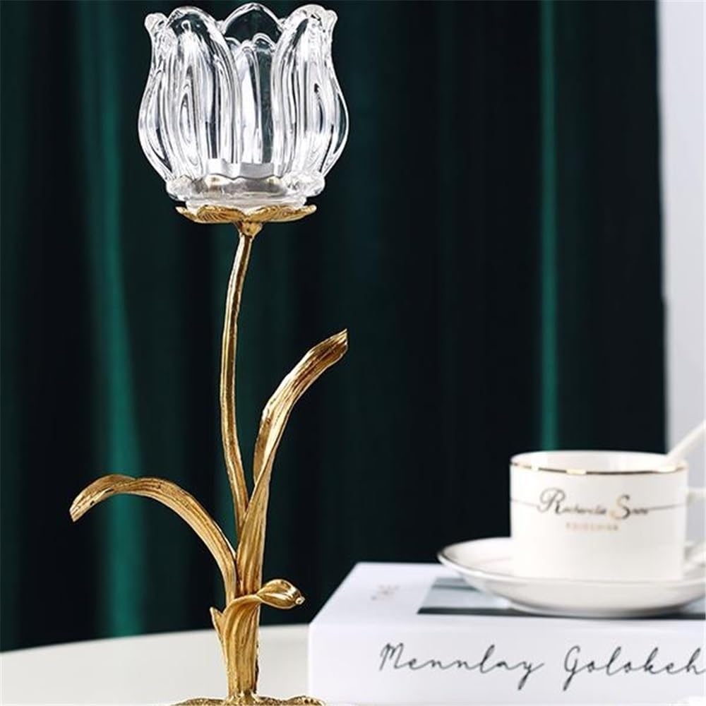 Candlestick Holders Light Candle Holder Ornaments with Base Home Dining Table Decoration Crystal Glass Candle Holders