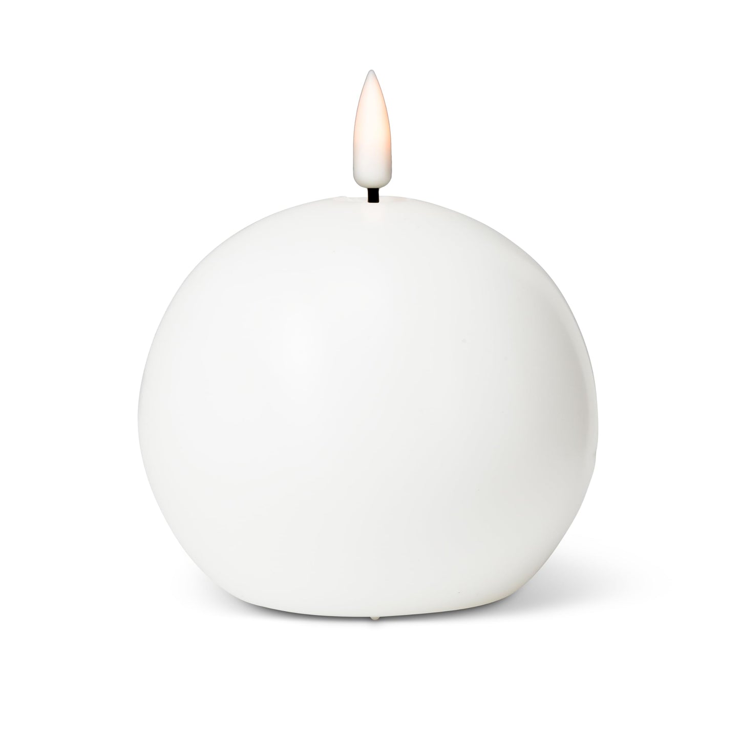 Abbott Collection Wax LED Flameless Ball Candle - White (4" D)