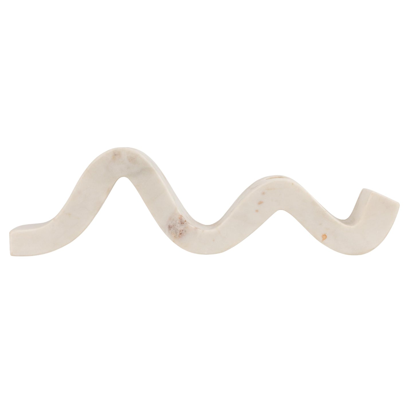 Bloomingville Marble Wave Double Taper Candle Holder, White
