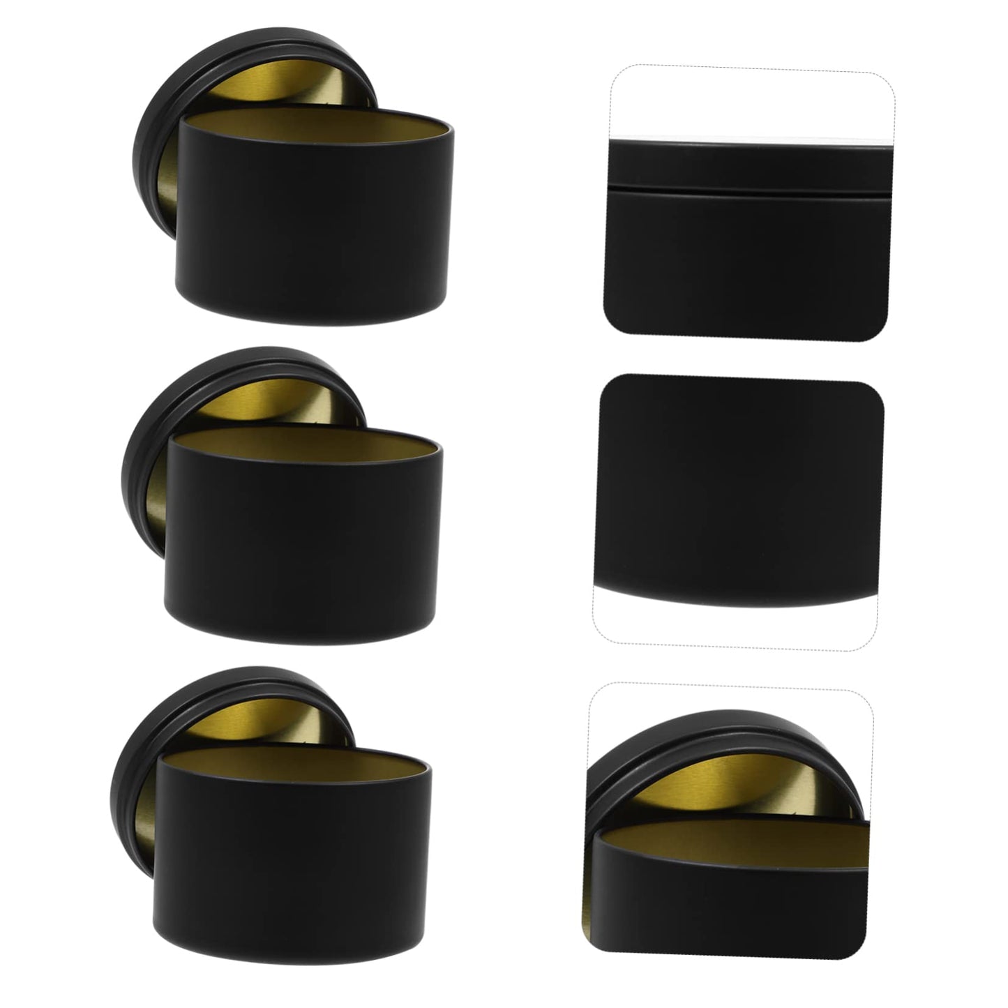 Veemoon 3pcs Round Iron Candle Holders Candle Tins for DIY for Home Decor Weddings and Special Occasions