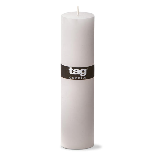 TAG Chapel 2X8 White Pillar Paraffin Wax Candle Unscented Drip-Free Long Burning 52 Hours for Home Decor Wedding Parties 2x8 White