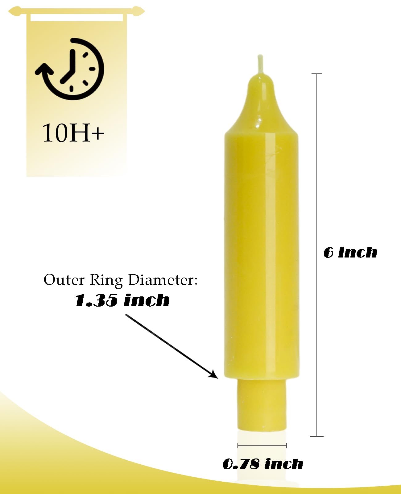 LPUSA Beeswax Taper Candles Short Candle Sticks Unscented Dinner Candle Dripless for Home Decor,Set of 4,Yellow