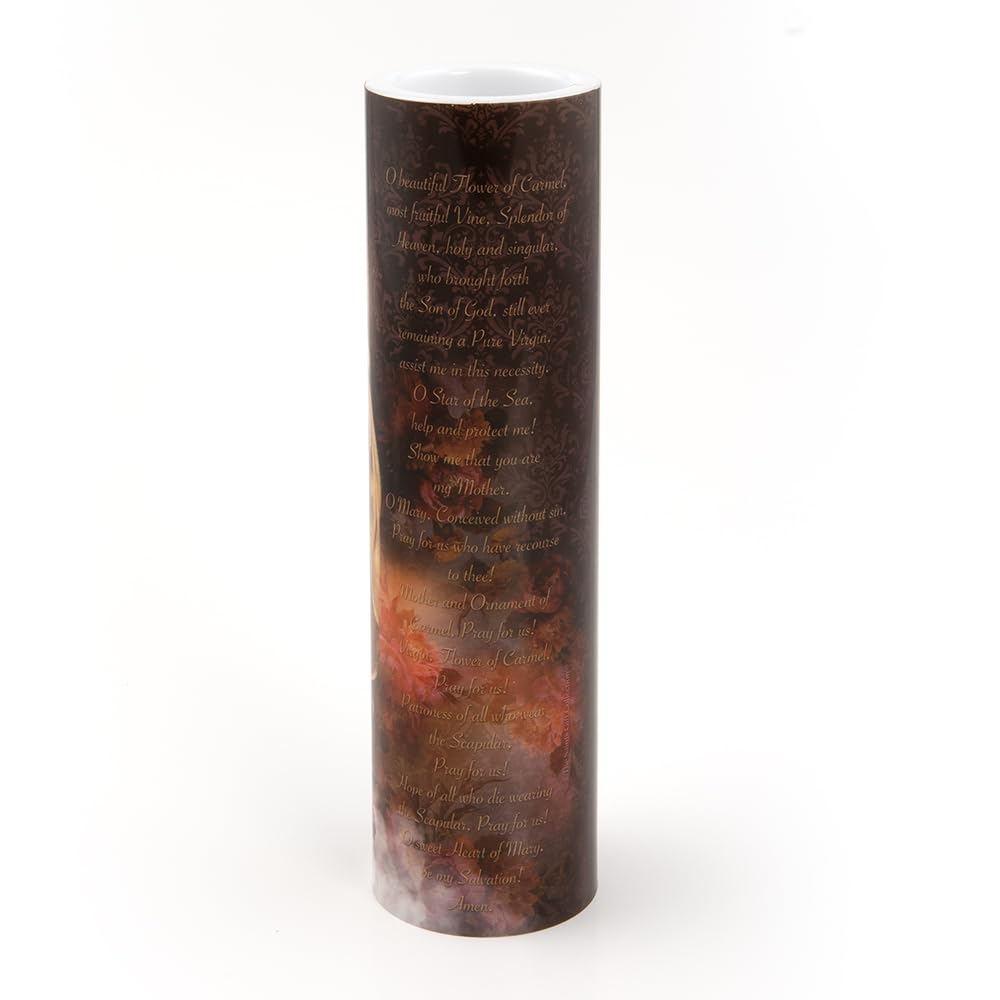 THE SAINTS COLLECTION Our Lady of Mount Carmel LED Flameless Devotional Prayer Candle