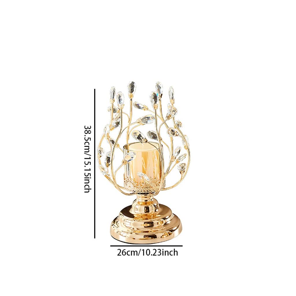UNNS Candlestick Holder Nordic Crystal Glass Candle Holder Hollow Candle Holder Ornament Suitable for Dinner Living Room Kitchen Dining Room Candle Holders (Size : Small)