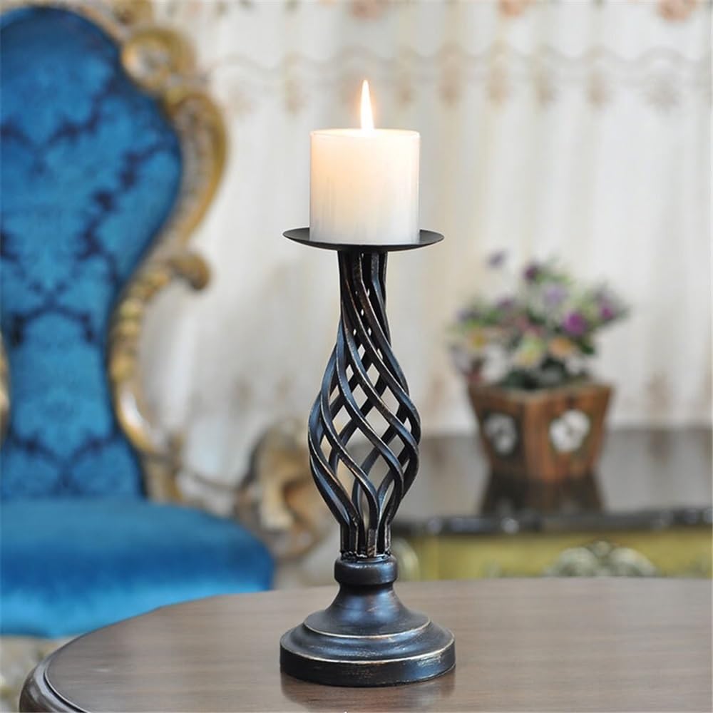 Candlestick Holders Vintage Candlestick Ornaments Candlelight Dinner Table Candle Holder for Wedding, Church, Halloween Candle Holders(Small)