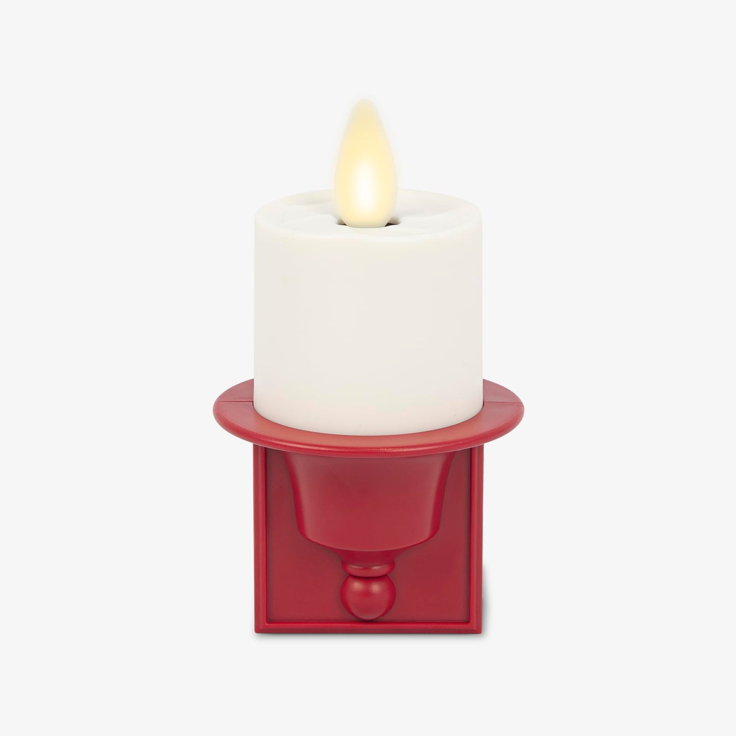 Luminara Flameless Candle Nightlight w/Dusk to Dawn Light Dark Auto Sensor, Red Wall Plug Indoor Night LED Light w/Real-Flame Effect Technology, Bathroom Bedroom Hallway, No Remote Needed