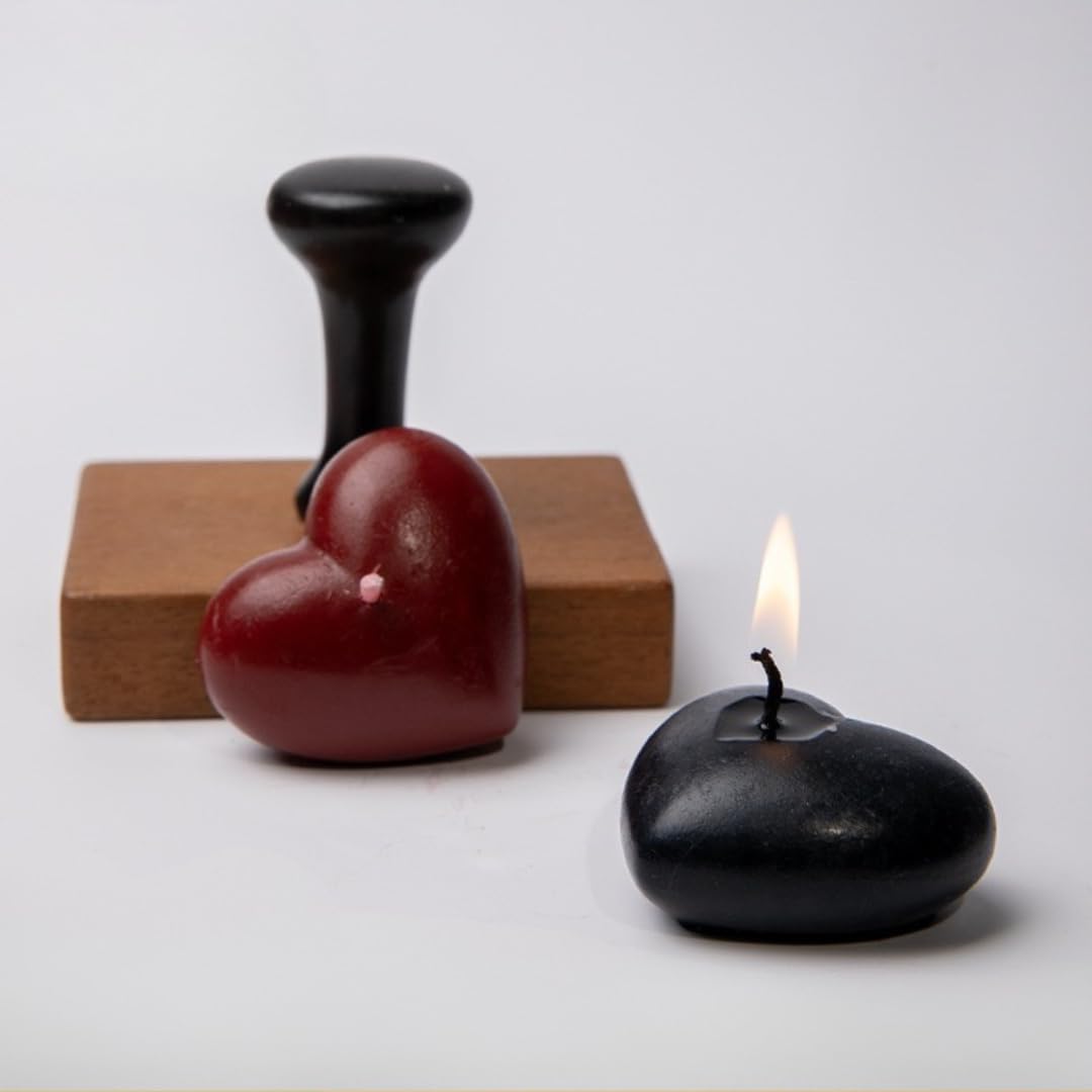 4 Pcs Romantic Heart Candles for Wax Play Low Heat, Love Low Temperature Body Safe Massage Soy Drip Candles for Adult Couple