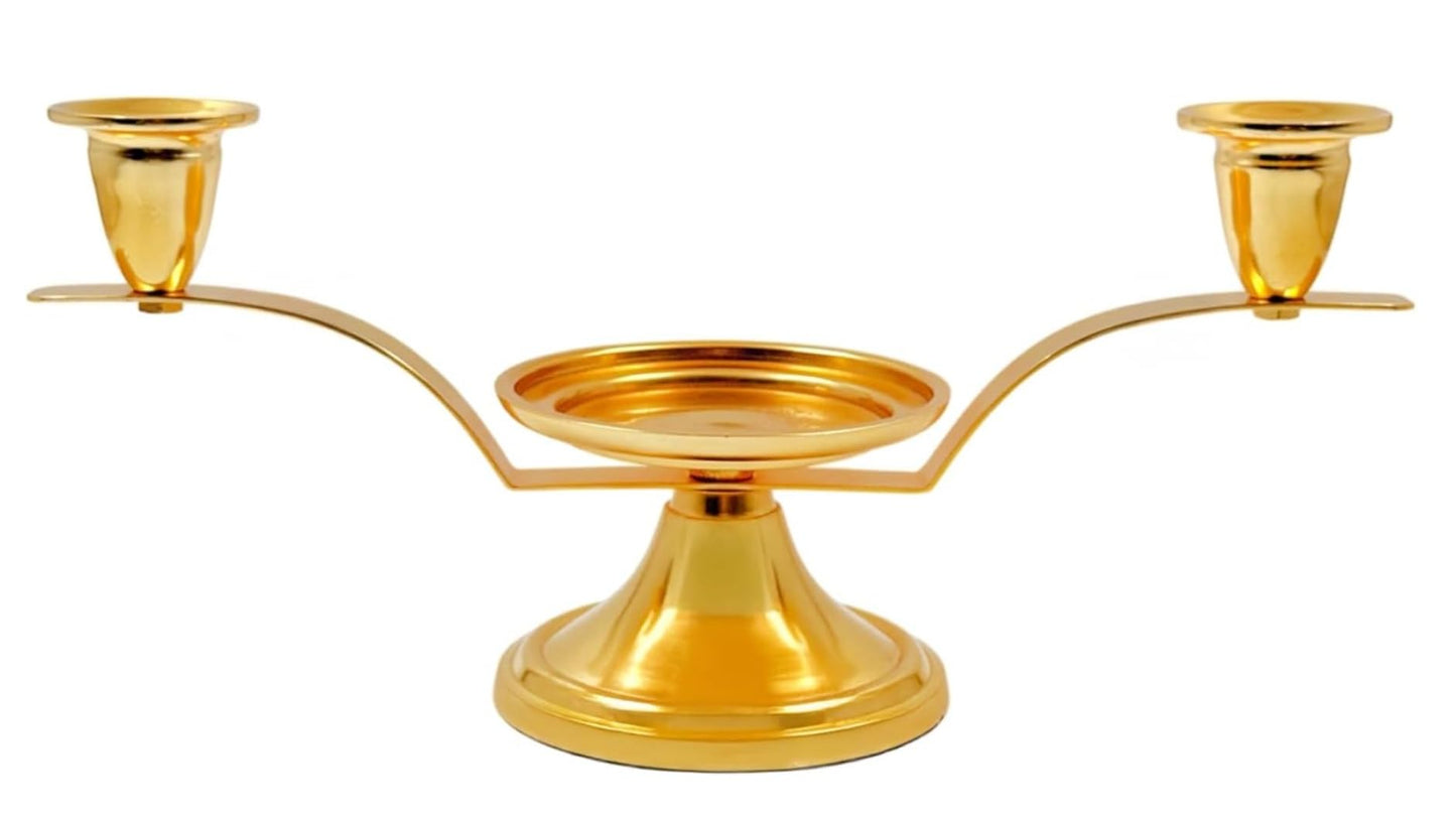 Hosley Gold Metal Unity Candle Holder Bundle with 11.5" High White Wedding Unity Candle Set, Great for Weddings Party Special Events and Emergency Lighting