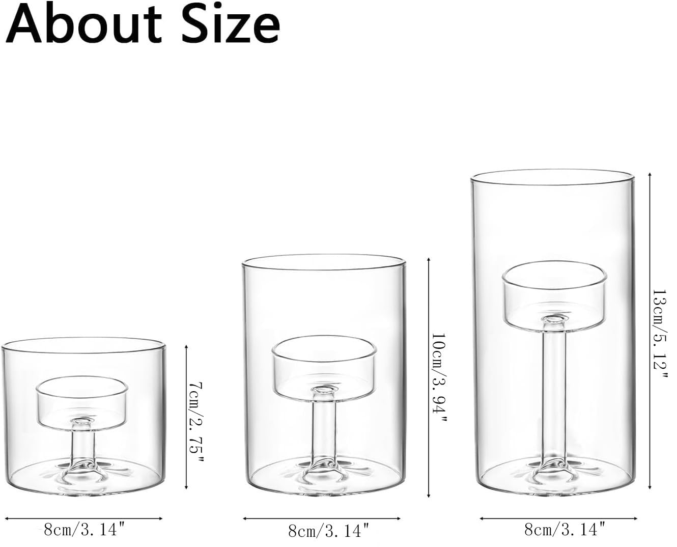 Maimeili Glass Candle Holder Hurricane Crystal Decorative Candle Fits Standard Tealight for Table Wedding Dinning Centerpieces Party Supplies Home Decor