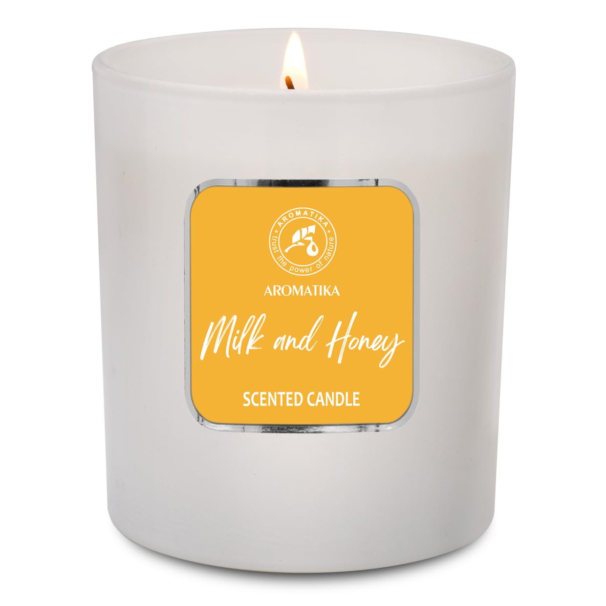 Milk & Honey Scented Candle – Aromatherapy Soy Wax, 200g – Up to 45 Hours Burn – Glass Jar for Home or Gift